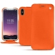 Apple iPhone X leather case - Orange fluo