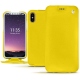 Apple iPhone X leather case - Jaune fluo