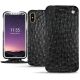 Custodia in pelle Apple iPhone X - Autruche nero