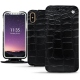 Apple iPhone X leather case - Crocodile nero