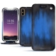 Capa em pele Apple iPhone X - Bleu Patine