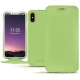 가죽 커버 Apple iPhone X - Vert olive PU