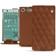 Housse cuir Sony Xperia XZ1 Compact - Marron - Couture ( Nappa - Pantone 1615C ) 