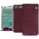 硬质真皮保护套 Sony Xperia XZ1 Compact - Lie de vin - Couture ( Pantone 5115C ) 
