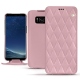 Housse cuir Samsung Galaxy S8 - Rose - Couture ( Nappa - Pantone 2365C ) 