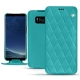 Housse cuir Samsung Galaxy S8 - Bleu fluo - Couture