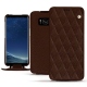 Housse cuir Samsung Galaxy S8+ - Châtaigne - Couture ( Pantone 476C ) 
