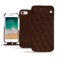 Housse cuir Apple iPhone 7 - Châtaigne - Couture ( Pantone 476C ) 