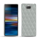 Sony Xperia 10 leather cover - Gris - Couture ( Nappa - Pantone W428C ) 