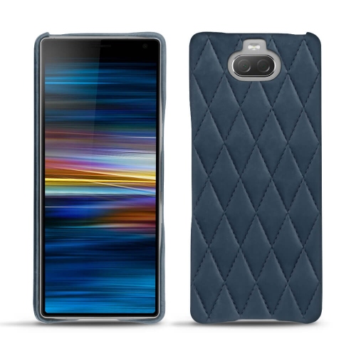 Sony Xperia 10 leather coverJean vintage - Couture ( Pantone #2f414f  ) 