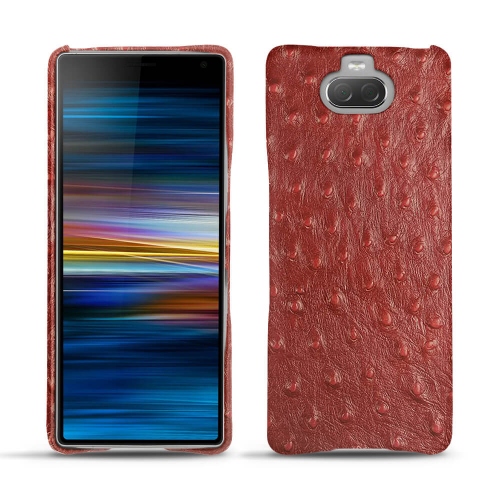 Capa em pele Sony Xperia 10Autruche ciliegia ( Pantone #a4343a ) 