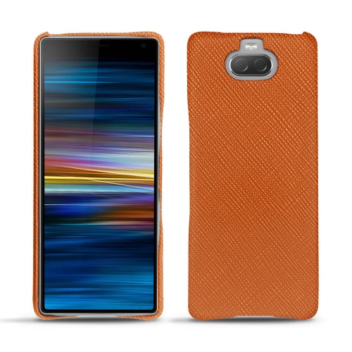 Sony Xperia 10 leather coverOrange vibrant ( Pantone #e36b39 ) 