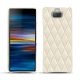 Coque cuir Sony Xperia 10 Plus - Blanc - Couture ( Bologna - White ) 