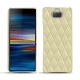 Coque cuir Sony Xperia 10 Plus - Beige - Couture ( Nappa - Pantone 7502C ) 