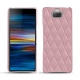 Coque cuir Sony Xperia 10 Plus - Rose - Couture ( Nappa - Pantone 2365C ) 