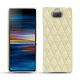 Coque cuir Sony Xperia 10 Plus - Ivoire - Couture ( Sleek P C12 - White ) 