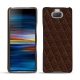 Sony Xperia 10 Plus leather cover - Châtaigne - Couture ( Pantone 476C ) 