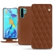 Huawei P30 Pro leather case - Marron - Couture ( Nappa - Pantone 1615C ) 