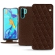 Huawei P30 Pro leather case - Châtaigne - Couture ( Pantone 476C ) 