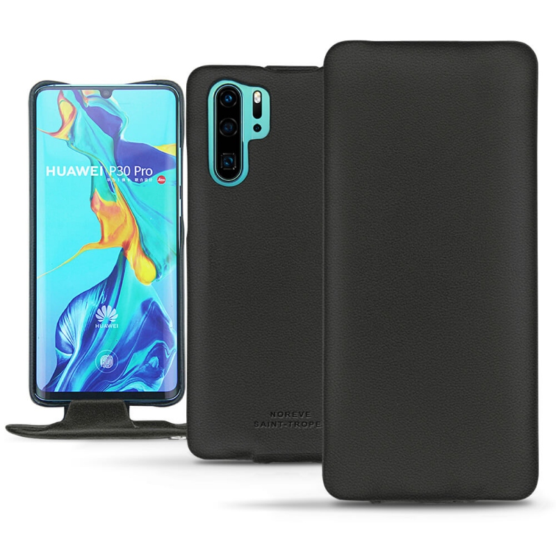 Huawei P30 Pro leather case - Noir PU