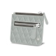 Zipper money wallet - Gris - Couture ( Nappa - Pantone W428C ) 