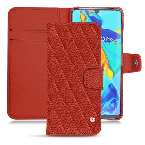 Huawei P30 Pro leather casePapaye - Couture ( Pantone #b54317 ) 
