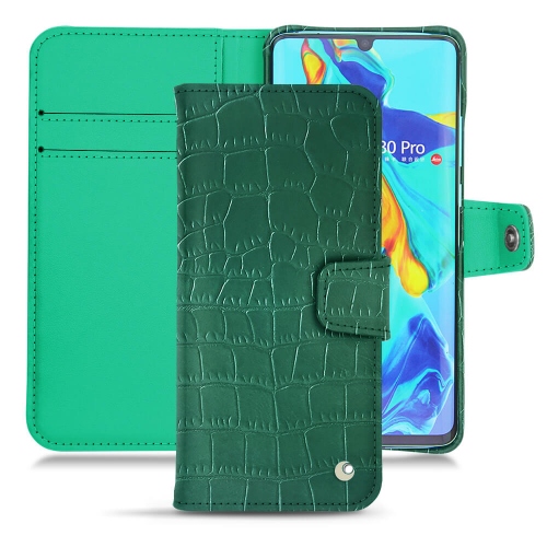 Capa em pele Huawei P30 ProCrocodile pino ( Pantone #173F35 ) 
