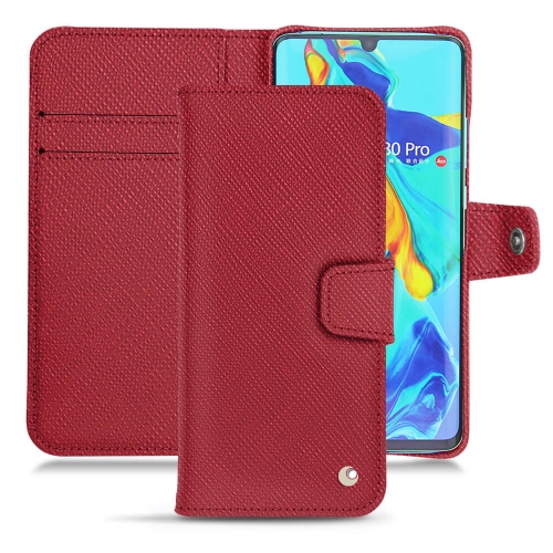 Funda de piel Huawei P30 ProRouge passion ( Pantone #a6192e ) 