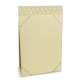 Porte-menu de table A5 - Beige - Couture ( Nappa - Pantone 7502C ) 