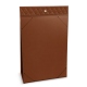 A5 Format table top menu holder - Marron - Couture ( Nappa - Pantone 1615C ) 