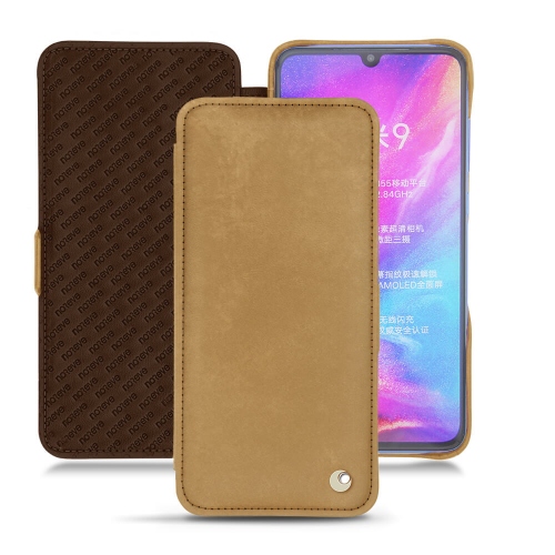 Xiaomi Mi 9用高級レザーケース＆シェルSable vintage ( Pantone #9b7340 ) 