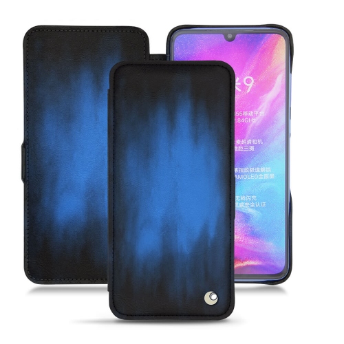  Xiaomi Mi 9 용 고급 가죽 커버 및 쉘Bleu Patine