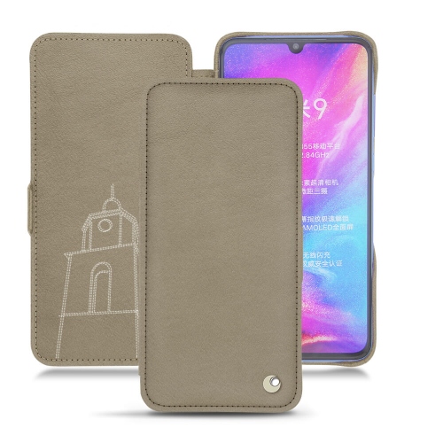 Luxury leather case and shell for Xiaomi Mi 9Darboun sabla ( Pantone #BCB1A1 )