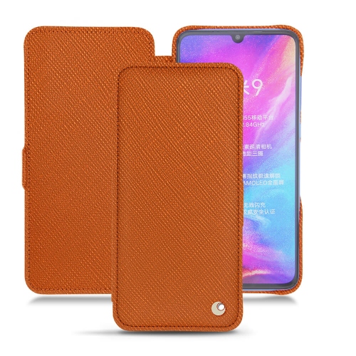 Luxury leather case and shell for Xiaomi Mi 9Orange vibrant ( Pantone #e36b39 ) 