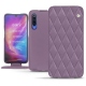 Xiaomi Mi 9 leather case - Lilas - Couture ( Nappa - Pantone 2645U ) 