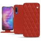 Custodia in pelle Xiaomi Mi 9 - Papaye - Couture ( Pantone 180C ) 