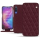 レザーケース Xiaomi Mi 9 - Lie de vin - Couture ( Pantone 5115C ) 