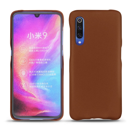 レザーケース Xiaomi Mi 9Marron ( Nappa - Pantone #8B4720 ) 