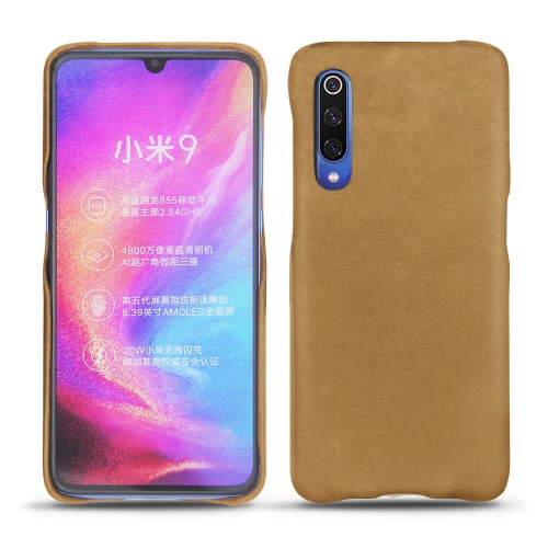 Funda de piel Xiaomi Mi 9Sable vintage ( Pantone #9b7340 ) 