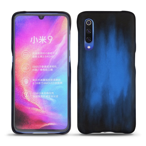Xiaomi Mi 9 leather case and coverBleu Patine