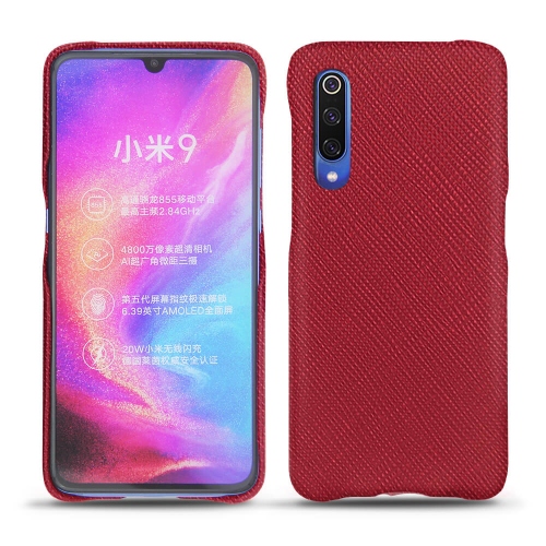 Custodia in pelle Xiaomi Mi 9Rouge passion ( Pantone #a6192e ) 