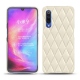 Xiaomi Mi 9 leather cover - Blanc - Couture ( Bologna - White ) 