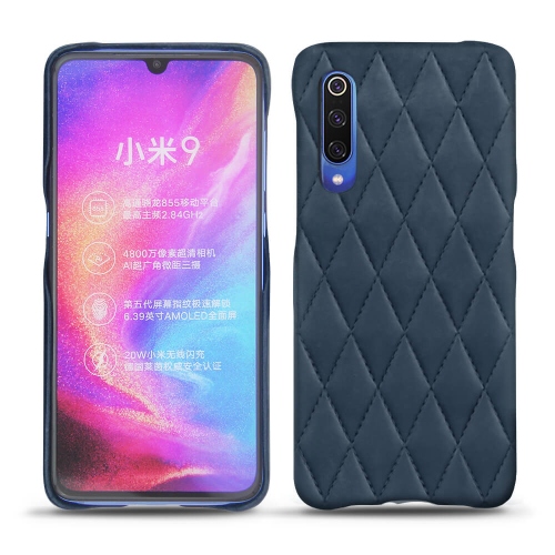 Xiaomi Mi 9 leather case and coverJean vintage - Couture ( Pantone #2f414f  ) 