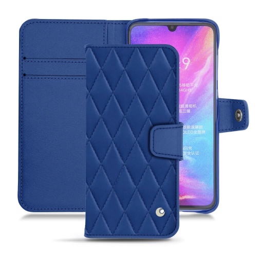 硬质真皮保护套 Xiaomi Mi 9Bleu océan - Couture ( Nappa - Pantone #15458a) 