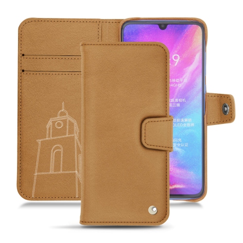 Lederschutzhülle Xiaomi Mi 9Castan esparciate ( Pantone #824F2A )