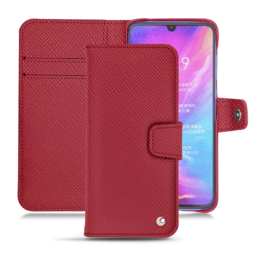 Capa em pele Xiaomi Mi 9Rouge passion ( Pantone #a6192e ) 