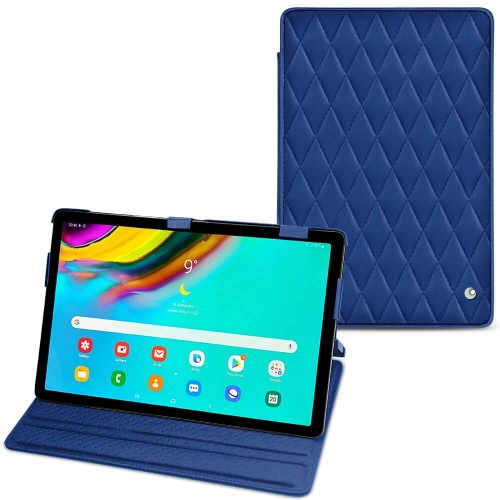 Lederschutzhülle Samsung Galaxy Tab S5eBleu océan - Couture ( Nappa - Pantone #15458a) 
