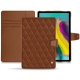 Samsung Galaxy Tab S5e leather case - Marron - Couture ( Nappa - Pantone 1615C ) 