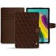 Samsung Galaxy Tab S5e leather case - Châtaigne - Couture ( Pantone 476C ) 