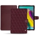 Samsung Galaxy Tab S5e leather case - Lie de vin - Couture ( Pantone 5115C ) 